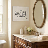 The Best Seat in the House 1 White Framed Print Bathroom Wall Art
