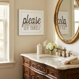 Please Seat Yourself 2 White Framed Print Wall Art