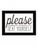 Please Seat Yourself 3 Black Framed Print Wall Art