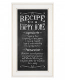 Recipe for a Happy Home 1 White Framed Print Wall Art