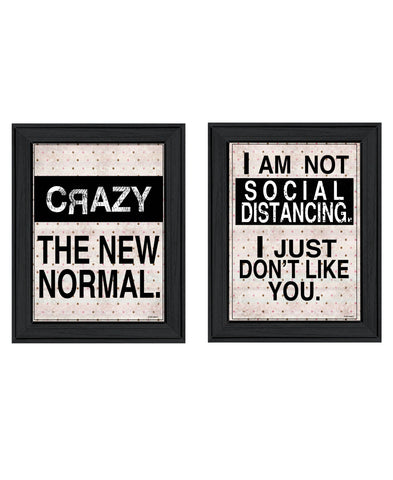 Set Of Two The New Normal Black Framed Print Wall Art