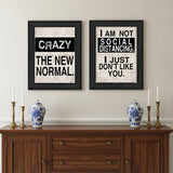 Set Of Two The New Normal Black Framed Print Wall Art