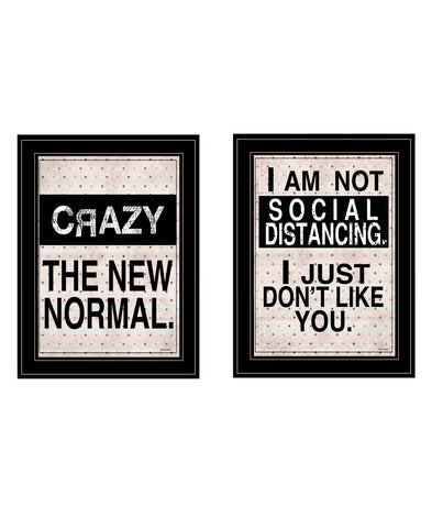 Set Of Two The New Normal Black Framed Print Wall Art