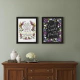 Set Of Two Flowers Make Us Laugh Black Framed Print Wall Art