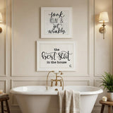 Set Of Two The Best Seat in the House 1 White Framed Print Bathroom Wall Art