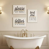 Set Of Three Toilet Humor 1 White Framed Print Wall Art