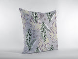 16��� Blue Purple Tropical Leaf Zippered Suede Throw Pillow