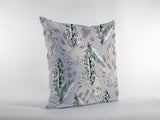 18��� Blue Purple Tropical Leaf Zippered Suede Throw Pillow