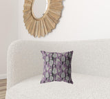 16��� Lavender Black Fall Leaves Zippered Suede Throw Pillow