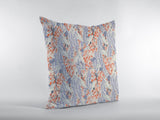 18" Orange Lavender Tropics Zippered Suede Throw Pillow