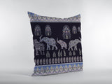 18��� Purple Ornate Elephant Zippered Suede Throw Pillow