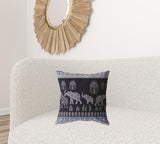 18��� Purple Ornate Elephant Zippered Suede Throw Pillow