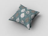 18��� Pine Green Leaves Suede Zippered Throw Pillow