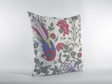 18��� Pink Sage Peacock Zippered Suede Throw Pillow