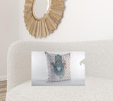 16��� Blue Gray Hamsa Suede Zippered Throw Pillow