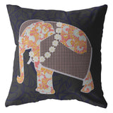 18��� Orange Elephant Zippered Suede Throw Pillow