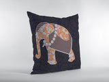 18��� Orange Elephant Zippered Suede Throw Pillow