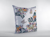 18��� Pink White Butterfly Zippered Suede Throw Pillow