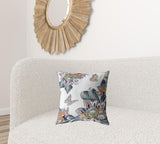 18��� Pink White Butterfly Zippered Suede Throw Pillow