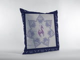 18��� Gray Purple Horse Zippered Suede Throw Pillow
