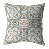 18��� Blue Orange Mandala Zippered Suede Throw Pillow