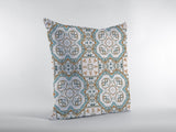 18��� Blue Orange Mandala Zippered Suede Throw Pillow