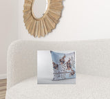 16��� Blue Brown Boho Bird Zippered Suede Throw Pillow