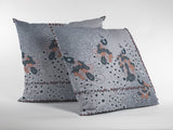18��� Gray Black Boho Bird Zippered Suede Throw Pillow