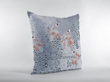 16��� Gray Orange Boho Bird Zippered Suede Throw Pillow