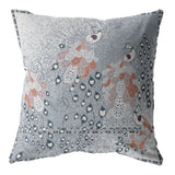 18��� Gray Orange Boho Bird Zippered Suede Throw Pillow