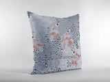 18��� Gray Orange Boho Bird Zippered Suede Throw Pillow