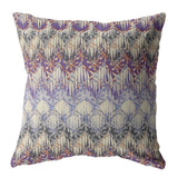 18��� Magenta Cream Hatch Zippered Suede Throw Pillow