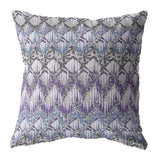 16��� Purple Gray Hatch Zippered Suede Throw Pillow