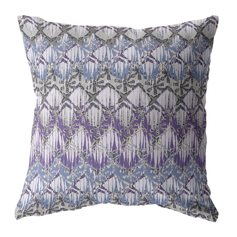 16��� Purple Gray Hatch Zippered Suede Throw Pillow
