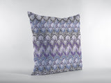 16��� Purple Gray Hatch Zippered Suede Throw Pillow