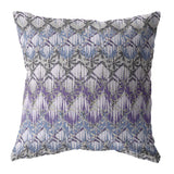 18��� Purple Gray Hatch Zippered Suede Throw Pillow