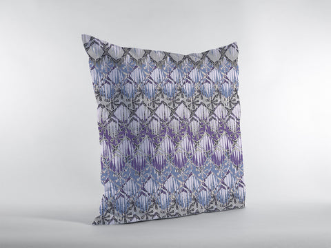 18��� Purple Gray Hatch Zippered Suede Throw Pillow