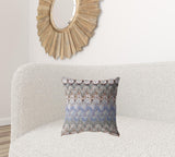 18��� Orange Gray Hatch Zippered Suede Throw Pillow