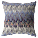 16��� Blue Gray Hatch Zippered Suede Throw Pillow