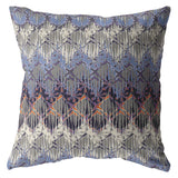 18��� Blue Gray Hatch Zippered Suede Throw Pillow