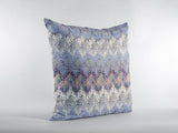 18��� Blue Gray Hatch Zippered Suede Throw Pillow
