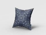 16��� Indigo Boho Ornate Zippered Suede Throw Pillow