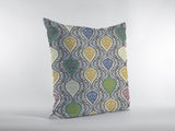 18��� Gray Gold Ogee Zippered Suede Throw Pillow
