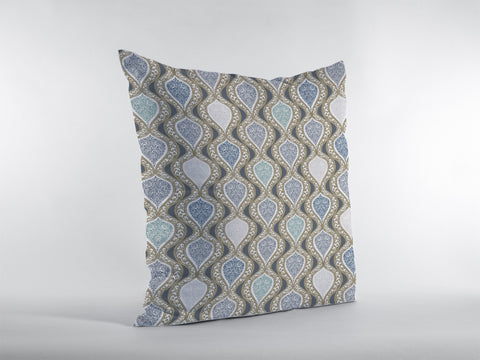 18��� Gray Ogee Zippered Suede Throw Pillow