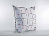 16��� White Floral Suede Zippered Throw Pillow