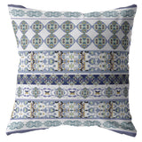 18��� Navy White Strips Zippered Suede Throw Pillow