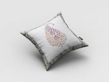 18��� Red White Paisley Suede Zippered Throw Pillow