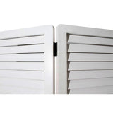 67" White Solid Wood Folding Three Panel Screen Room Divider