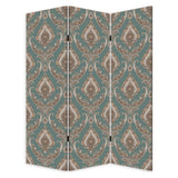 72" Green Folding Three Panel Screen Room Divider