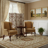 72" Green Folding Three Panel Screen Room Divider